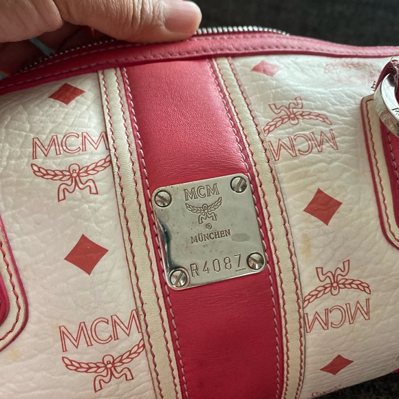 MCM Pink and White Papillon Handbag - Picture 9 of 11